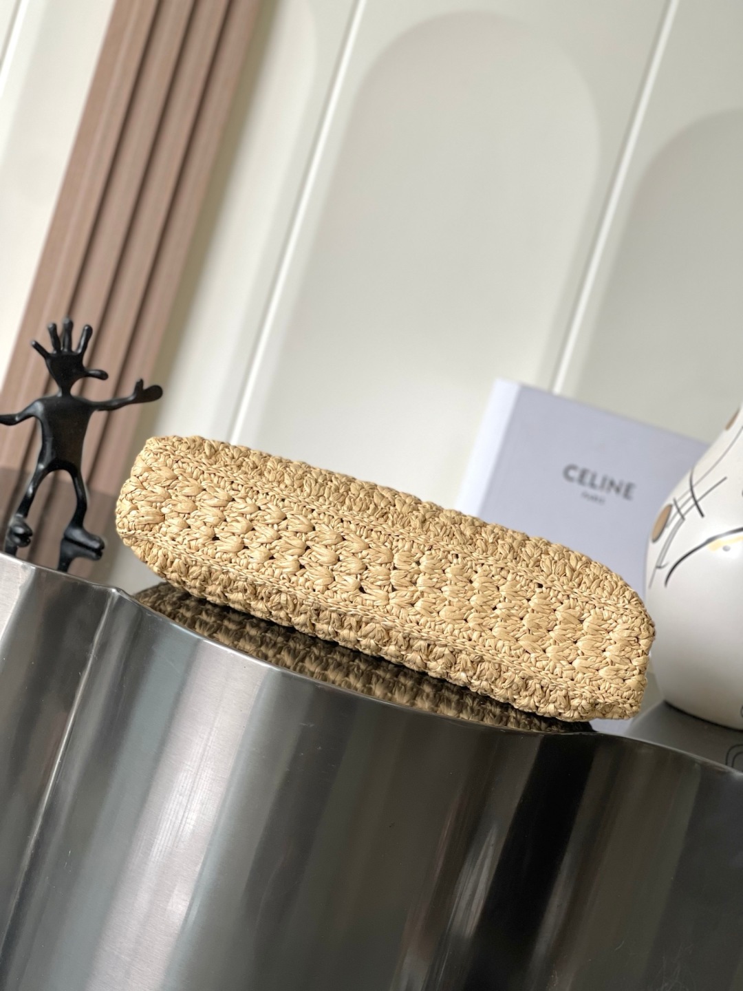 CELIN* CABAS TRIANGLE IN RAFFIA AND CALFSKIN [119772] CELINE CHANEL ACCESSORIES LOEWE SHOES LOUIS VUITTON DIRO YSL OTHER BRAND HANDBAGS BALENCIAGA BOTTEGA VENETA GOYARD HERMES BURBERRY VALENTINO GUCCI FENDI MIUMIU CHLOE PRADA BVLGARI SUITCASE NEW ARRIVAL 