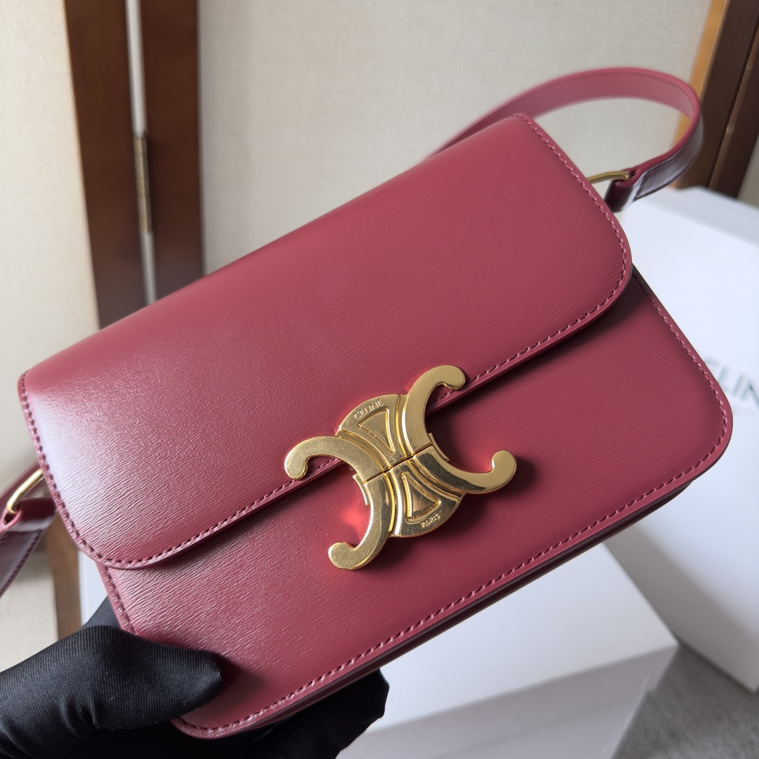 CELIN* TEEN TRIOMPHE BAG - 18.5*13.5*7CM [188423-8] CELINE CHANEL ACCESSORIES LOEWE SHOES LOUIS VUITTON DIRO YSL OTHER BRAND HANDBAGS BALENCIAGA BOTTEGA VENETA GOYARD HERMES BURBERRY VALENTINO GUCCI FENDI MIUMIU CHLOE PRADA BVLGARI SUITCASE NEW ARRIVAL 