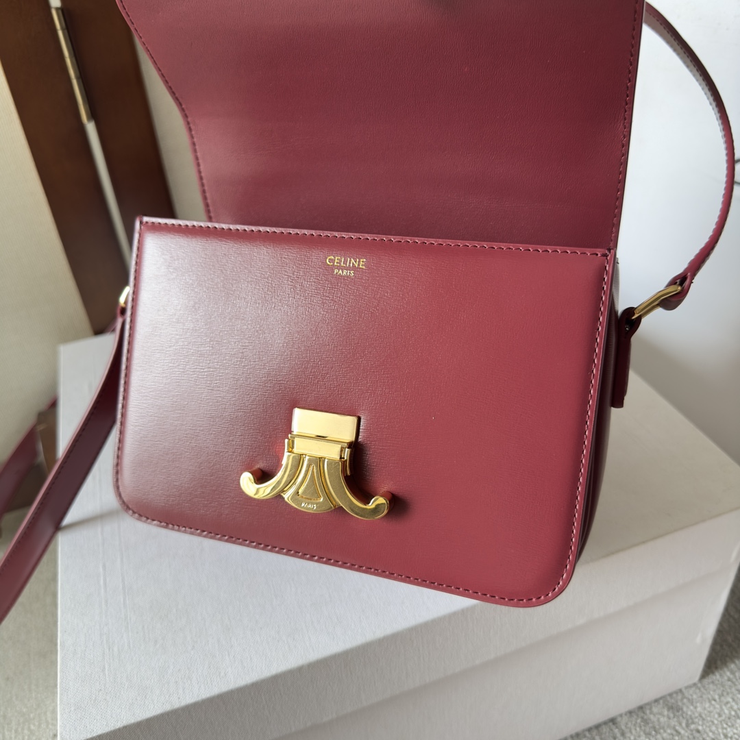 CELIN* TEEN TRIOMPHE BAG - 18.5*13.5*7CM [188423-8] CELINE CHANEL ACCESSORIES LOEWE SHOES LOUIS VUITTON DIRO YSL OTHER BRAND HANDBAGS BALENCIAGA BOTTEGA VENETA GOYARD HERMES BURBERRY VALENTINO GUCCI FENDI MIUMIU CHLOE PRADA BVLGARI SUITCASE NEW ARRIVAL 