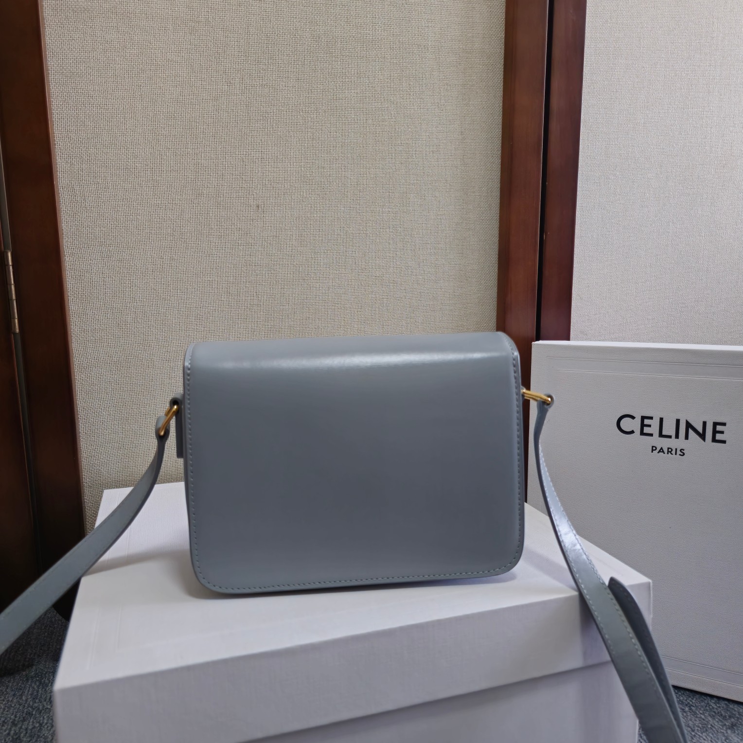 CELIN* TEEN TRIOMPHE BAG - 18.5*13.5*7CM [188423-3] CELINE CHANEL ACCESSORIES LOEWE SHOES LOUIS VUITTON DIRO YSL OTHER BRAND HANDBAGS BALENCIAGA BOTTEGA VENETA GOYARD HERMES BURBERRY VALENTINO GUCCI FENDI MIUMIU CHLOE PRADA BVLGARI SUITCASE NEW ARRIVAL 