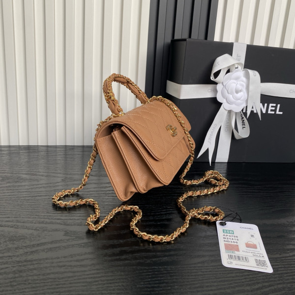 CL FLAP BAG WITH TOP HANDLE -18.5CM [AP4798] CELINE CHANEL ACCESSORIES LOEWE SHOES LOUIS VUITTON DIRO YSL OTHER BRAND HANDBAGS BALENCIAGA BOTTEGA VENETA GOYARD HERMES BURBERRY VALENTINO GUCCI FENDI MIUMIU CHLOE PRADA BVLGARI SUITCASE NEW ARRIVAL 