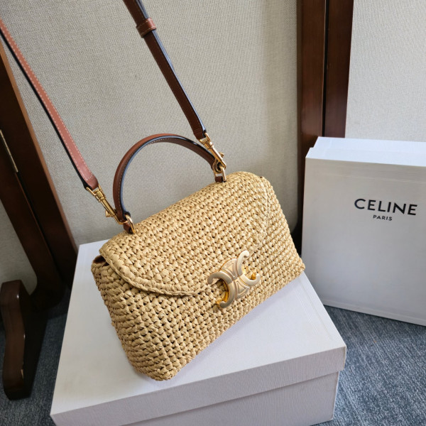 CELINE TEEN NINO BAG IN RAFFIA AND CALFSKIN - 20.5 X 13 X 8cm [C21N0-035235] CELINE CHANEL ACCESSORIES LOEWE SHOES LOUIS VUITTON DIRO YSL OTHER BRAND HANDBAGS BALENCIAGA BOTTEGA VENETA GOYARD HERMES BURBERRY VALENTINO GUCCI FENDI MIUMIU CHLOE PRADA BVLGARI SUITCASE NEW ARRIVAL 