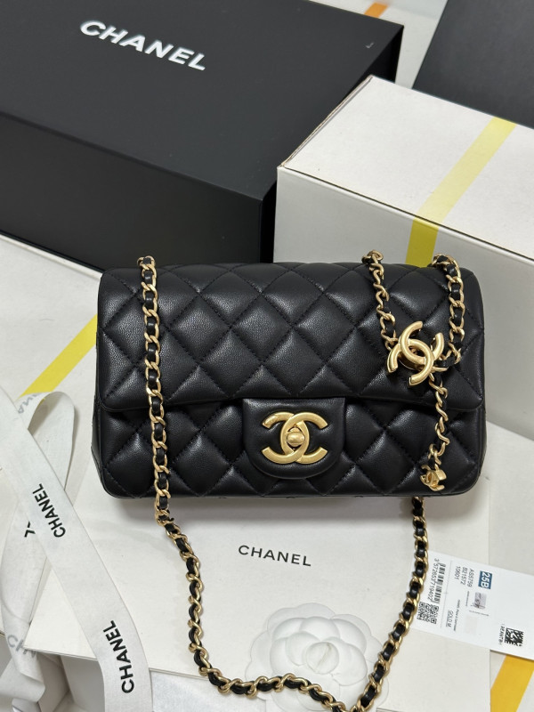 (image for) CL 25B FLAP BAG WITH CALFSKIN - 20*13*7CM