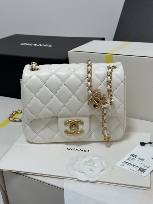 (image for) CL 25B FLAP BAG WITH CALFSKIN - 18*13.5*7CM