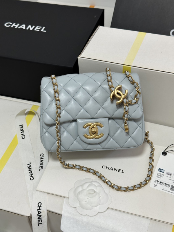 (image for) CL 25B FLAP BAG WITH CALFSKIN - 18*13.5*7CM