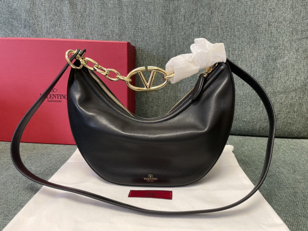 (image for) VALENTINO Small Vlogo Moon Hobo Bag - 29*23*11CM