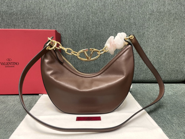 (image for) VALENTINO Small Vlogo Moon Hobo Bag - 29*23*11CM
