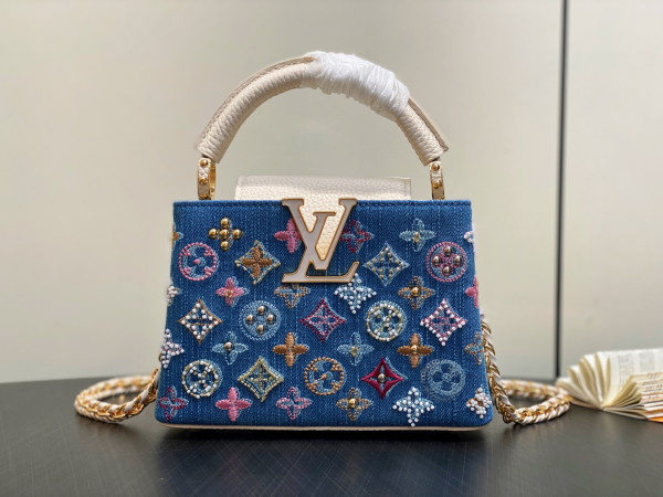 LOUIS VUITTON CAPUCINES MINI-21*14*8CM [M12947蓝色牛仔] CELINE CHANEL ACCESSORIES LOEWE SHOES LOUIS VUITTON DIRO YSL OTHER BRAND HANDBAGS BALENCIAGA BOTTEGA VENETA GOYARD HERMES BURBERRY VALENTINO GUCCI FENDI MIUMIU CHLOE PRADA BVLGARI SUITCASE NEW ARRIVAL 