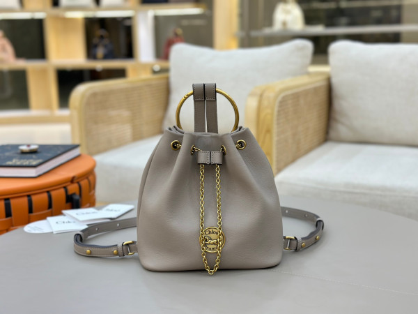 (image for) Chloe bracelet backpack in grained leather- 22*20*10.5cm