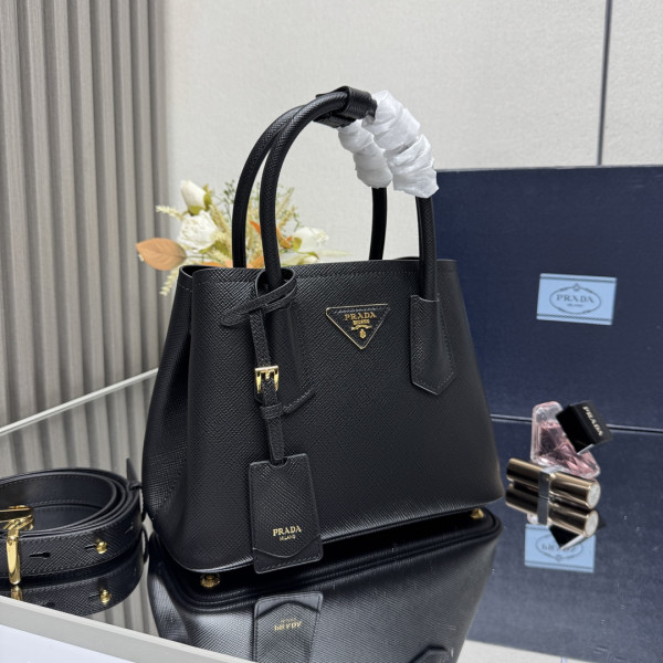 Prada Small Double Saffiano leather bag [1BG443-2] CELINE CHANEL ACCESSORIES LOEWE SHOES LOUIS VUITTON DIRO YSL OTHER BRAND HANDBAGS BALENCIAGA BOTTEGA VENETA GOYARD HERMES BURBERRY VALENTINO GUCCI FENDI MIUMIU CHLOE PRADA BVLGARI SUITCASE NEW ARRIVAL 