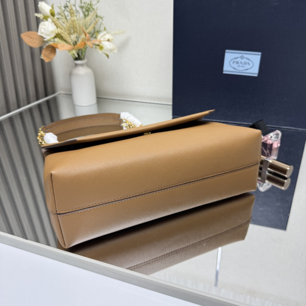 Prada Doux medium leather shoulder bag-29*16*9.5CM [1BD371-4] CELINE CHANEL ACCESSORIES LOEWE SHOES LOUIS VUITTON DIRO YSL OTHER BRAND HANDBAGS BALENCIAGA BOTTEGA VENETA GOYARD HERMES BURBERRY VALENTINO GUCCI FENDI MIUMIU CHLOE PRADA BVLGARI SUITCASE NEW ARRIVAL 