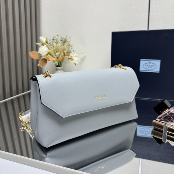 Prada Doux medium leather shoulder bag-29*16*9.5CM [1BD371] CELINE CHANEL ACCESSORIES LOEWE SHOES LOUIS VUITTON DIRO YSL OTHER BRAND HANDBAGS BALENCIAGA BOTTEGA VENETA GOYARD HERMES BURBERRY VALENTINO GUCCI FENDI MIUMIU CHLOE PRADA BVLGARI SUITCASE NEW ARRIVAL 