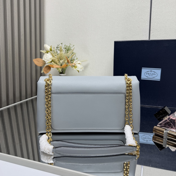 Prada Doux medium leather shoulder bag-29*16*9.5CM [1BD371] CELINE CHANEL ACCESSORIES LOEWE SHOES LOUIS VUITTON DIRO YSL OTHER BRAND HANDBAGS BALENCIAGA BOTTEGA VENETA GOYARD HERMES BURBERRY VALENTINO GUCCI FENDI MIUMIU CHLOE PRADA BVLGARI SUITCASE NEW ARRIVAL 