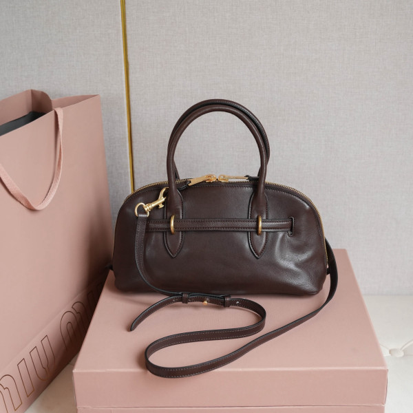 MiuMiu Aventure nappa leather top-handle bag [5BB168] CELINE CHANEL ACCESSORIES LOEWE SHOES LOUIS VUITTON DIRO YSL OTHER BRAND HANDBAGS BALENCIAGA BOTTEGA VENETA GOYARD HERMES BURBERRY VALENTINO GUCCI FENDI MIUMIU CHLOE PRADA BVLGARI SUITCASE NEW ARRIVAL 