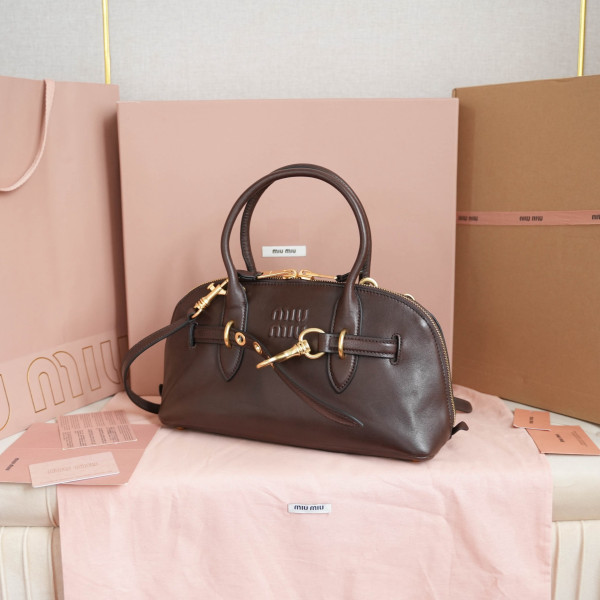 MiuMiu Aventure nappa leather top-handle bag [5BB168] CELINE CHANEL ACCESSORIES LOEWE SHOES LOUIS VUITTON DIRO YSL OTHER BRAND HANDBAGS BALENCIAGA BOTTEGA VENETA GOYARD HERMES BURBERRY VALENTINO GUCCI FENDI MIUMIU CHLOE PRADA BVLGARI SUITCASE NEW ARRIVAL 