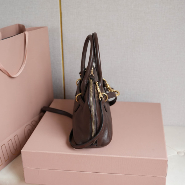MiuMiu Aventure nappa leather top-handle bag [5BB168] CELINE CHANEL ACCESSORIES LOEWE SHOES LOUIS VUITTON DIRO YSL OTHER BRAND HANDBAGS BALENCIAGA BOTTEGA VENETA GOYARD HERMES BURBERRY VALENTINO GUCCI FENDI MIUMIU CHLOE PRADA BVLGARI SUITCASE NEW ARRIVAL 