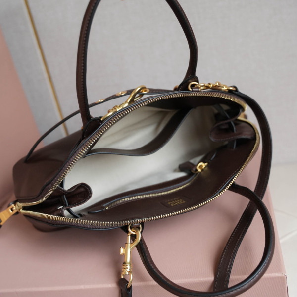 MiuMiu Aventure nappa leather top-handle bag [5BB168] CELINE CHANEL ACCESSORIES LOEWE SHOES LOUIS VUITTON DIRO YSL OTHER BRAND HANDBAGS BALENCIAGA BOTTEGA VENETA GOYARD HERMES BURBERRY VALENTINO GUCCI FENDI MIUMIU CHLOE PRADA BVLGARI SUITCASE NEW ARRIVAL 