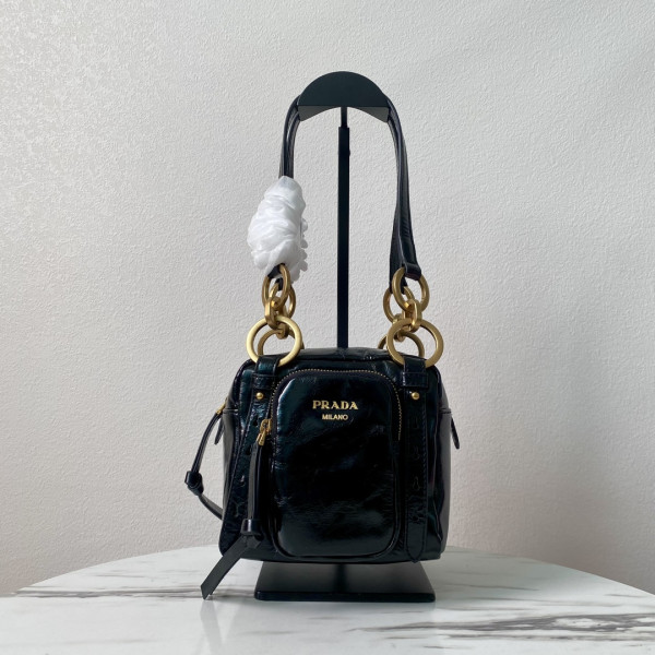 Prada Dangle leather top-handle mini-bag [1BB137-2] CELINE CHANEL ACCESSORIES LOEWE SHOES LOUIS VUITTON DIRO YSL OTHER BRAND HANDBAGS BALENCIAGA BOTTEGA VENETA GOYARD HERMES BURBERRY VALENTINO GUCCI FENDI MIUMIU CHLOE PRADA BVLGARI SUITCASE NEW ARRIVAL 