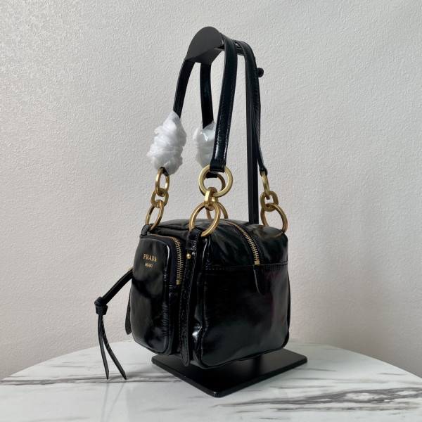 Prada Dangle leather top-handle mini-bag [1BB137-2] CELINE CHANEL ACCESSORIES LOEWE SHOES LOUIS VUITTON DIRO YSL OTHER BRAND HANDBAGS BALENCIAGA BOTTEGA VENETA GOYARD HERMES BURBERRY VALENTINO GUCCI FENDI MIUMIU CHLOE PRADA BVLGARI SUITCASE NEW ARRIVAL 