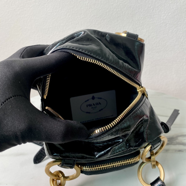 Prada Dangle leather top-handle mini-bag [1BB137-2] CELINE CHANEL ACCESSORIES LOEWE SHOES LOUIS VUITTON DIRO YSL OTHER BRAND HANDBAGS BALENCIAGA BOTTEGA VENETA GOYARD HERMES BURBERRY VALENTINO GUCCI FENDI MIUMIU CHLOE PRADA BVLGARI SUITCASE NEW ARRIVAL 