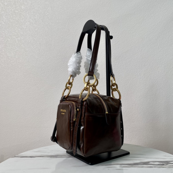 Prada Dangle leather top-handle mini-bag [1BB137] CELINE CHANEL ACCESSORIES LOEWE SHOES LOUIS VUITTON DIRO YSL OTHER BRAND HANDBAGS BALENCIAGA BOTTEGA VENETA GOYARD HERMES BURBERRY VALENTINO GUCCI FENDI MIUMIU CHLOE PRADA BVLGARI SUITCASE NEW ARRIVAL 