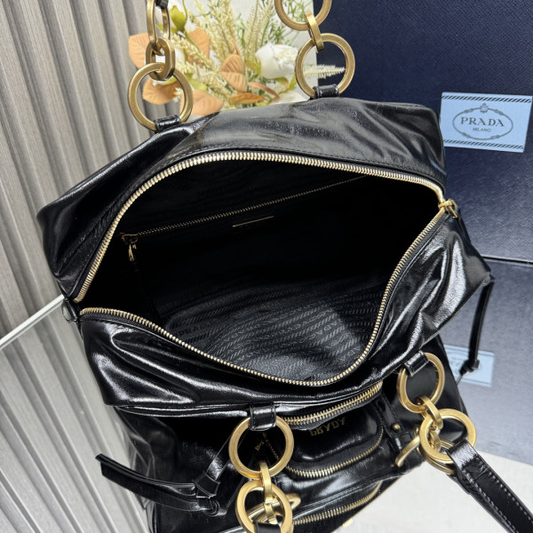 Prada Dangle medium leather top-handle bag [C218J-074510] CELINE CHANEL ACCESSORIES LOEWE SHOES LOUIS VUITTON DIRO YSL OTHER BRAND HANDBAGS BALENCIAGA BOTTEGA VENETA GOYARD HERMES BURBERRY VALENTINO GUCCI FENDI MIUMIU CHLOE PRADA BVLGARI SUITCASE NEW ARRIVAL 