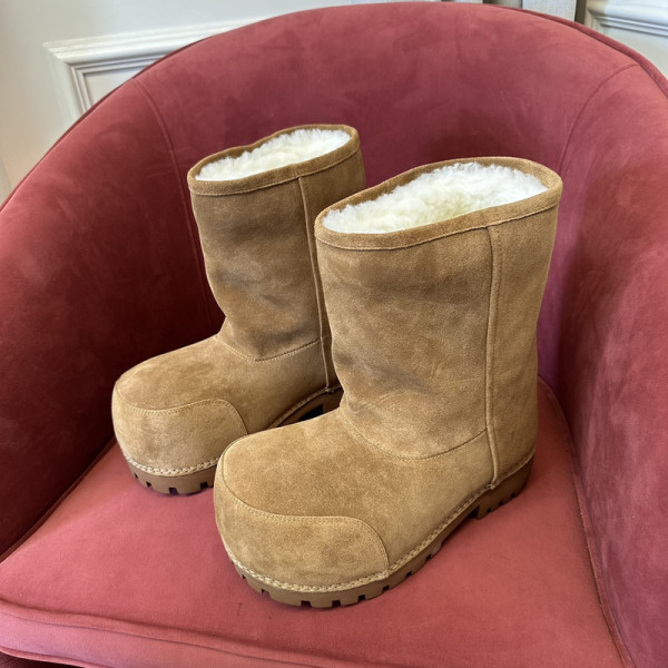 Balenciaga Alaska Faux-Fur Low Boots (image for) Balenciaga Alaska Faux-Fur Low Boots