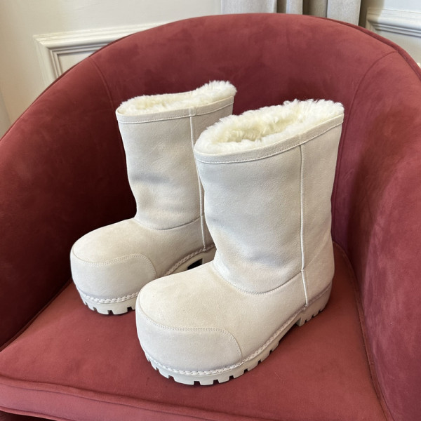 Balenciaga Alaska Faux-Fur Low Boots (image for) Balenciaga Alaska Faux-Fur Low Boots