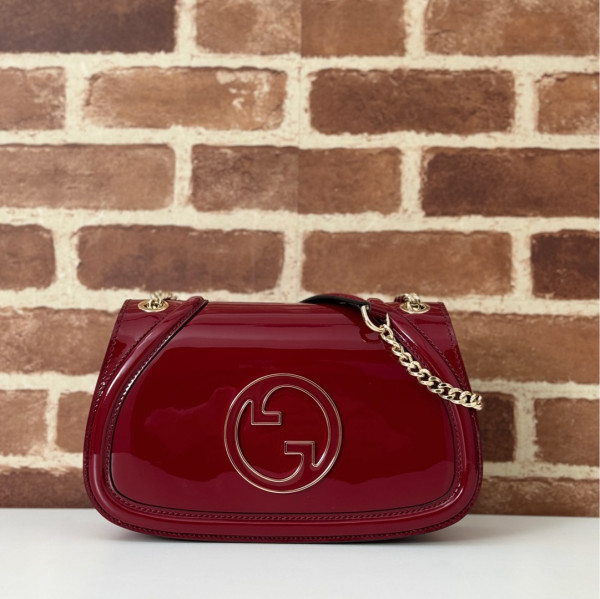 Gucci Blondie small shoulder bag-26*16*8CM [815715酒红漆皮] CELINE CHANEL ACCESSORIES LOEWE SHOES LOUIS VUITTON DIRO YSL OTHER BRAND HANDBAGS BALENCIAGA BOTTEGA VENETA GOYARD HERMES BURBERRY VALENTINO GUCCI FENDI MIUMIU CHLOE PRADA BVLGARI SUITCASE NEW ARRIVAL 
