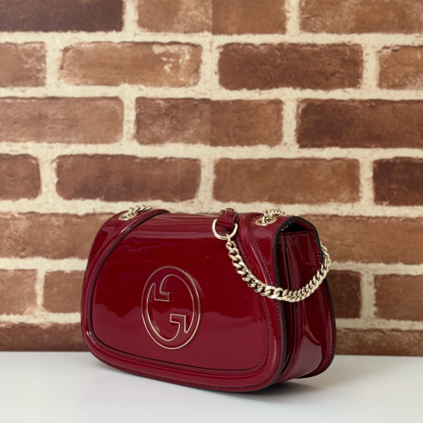 Gucci Blondie small shoulder bag-26*16*8CM [815715酒红漆皮] CELINE CHANEL ACCESSORIES LOEWE SHOES LOUIS VUITTON DIRO YSL OTHER BRAND HANDBAGS BALENCIAGA BOTTEGA VENETA GOYARD HERMES BURBERRY VALENTINO GUCCI FENDI MIUMIU CHLOE PRADA BVLGARI SUITCASE NEW ARRIVAL 