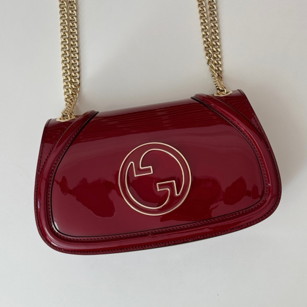 Gucci Blondie small shoulder bag-26*16*8CM [815715酒红漆皮] CELINE CHANEL ACCESSORIES LOEWE SHOES LOUIS VUITTON DIRO YSL OTHER BRAND HANDBAGS BALENCIAGA BOTTEGA VENETA GOYARD HERMES BURBERRY VALENTINO GUCCI FENDI MIUMIU CHLOE PRADA BVLGARI SUITCASE NEW ARRIVAL 