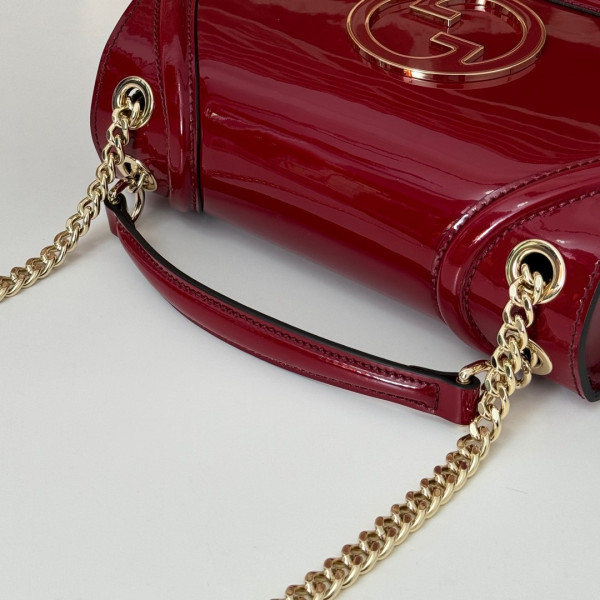 Gucci Blondie small shoulder bag-26*16*8CM [815715酒红漆皮] CELINE CHANEL ACCESSORIES LOEWE SHOES LOUIS VUITTON DIRO YSL OTHER BRAND HANDBAGS BALENCIAGA BOTTEGA VENETA GOYARD HERMES BURBERRY VALENTINO GUCCI FENDI MIUMIU CHLOE PRADA BVLGARI SUITCASE NEW ARRIVAL 