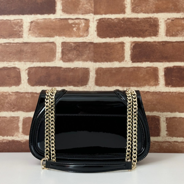 Gucci Blondie small shoulder bag-26*16*8CM [815715克色漆皮] CELINE CHANEL ACCESSORIES LOEWE SHOES LOUIS VUITTON DIRO YSL OTHER BRAND HANDBAGS BALENCIAGA BOTTEGA VENETA GOYARD HERMES BURBERRY VALENTINO GUCCI FENDI MIUMIU CHLOE PRADA BVLGARI SUITCASE NEW ARRIVAL 