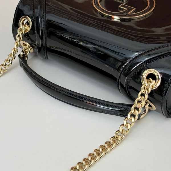 Gucci Blondie small shoulder bag-26*16*8CM [815715克色漆皮] CELINE CHANEL ACCESSORIES LOEWE SHOES LOUIS VUITTON DIRO YSL OTHER BRAND HANDBAGS BALENCIAGA BOTTEGA VENETA GOYARD HERMES BURBERRY VALENTINO GUCCI FENDI MIUMIU CHLOE PRADA BVLGARI SUITCASE NEW ARRIVAL 