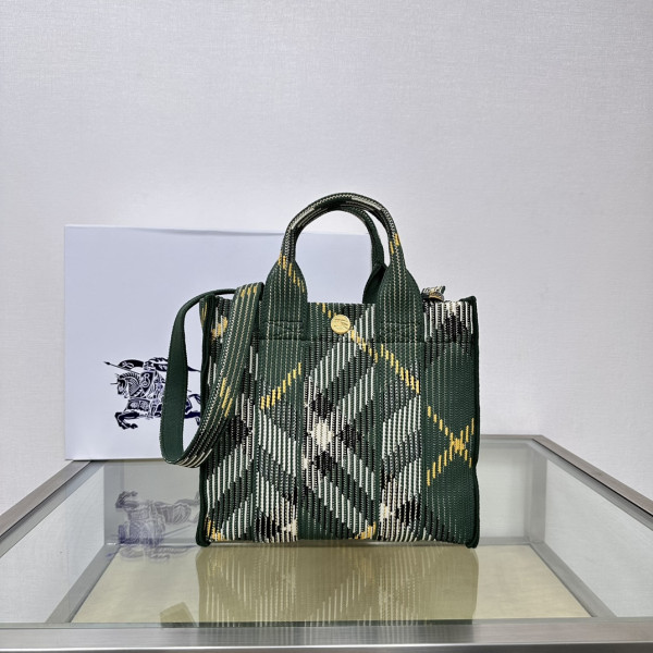 (image for) Burberry Mini Check Knitted Tote-25*11*22CM