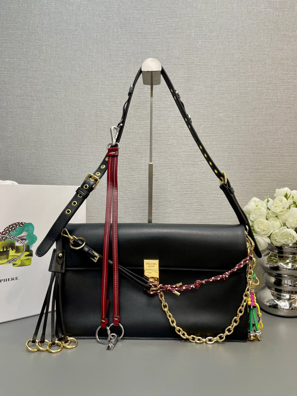 (image for) Prada Soft Sound large leather shoulder bag with charms
