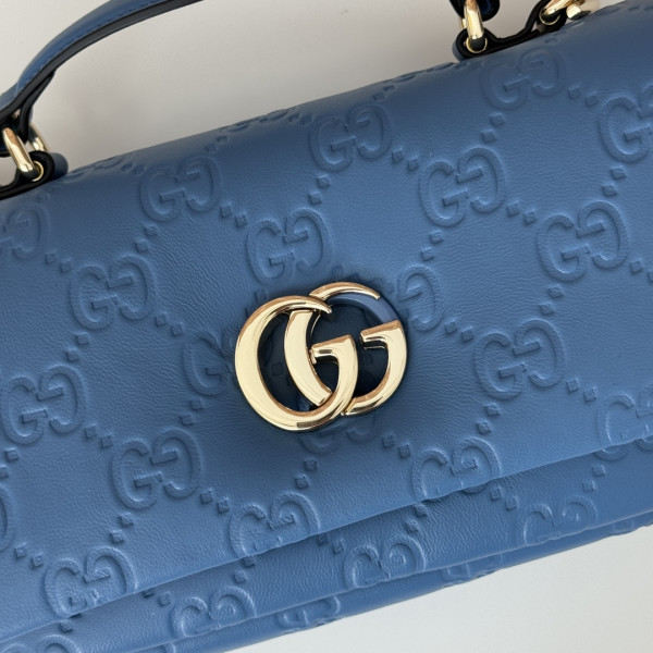 GUCCI GG Milano mini top handle bag-21*12.5*4.5CM [806017蓝色压花] CELINE CHANEL ACCESSORIES LOEWE SHOES LOUIS VUITTON DIRO YSL OTHER BRAND HANDBAGS BALENCIAGA BOTTEGA VENETA GOYARD HERMES BURBERRY VALENTINO GUCCI FENDI MIUMIU CHLOE PRADA BVLGARI SUITCASE NEW ARRIVAL 