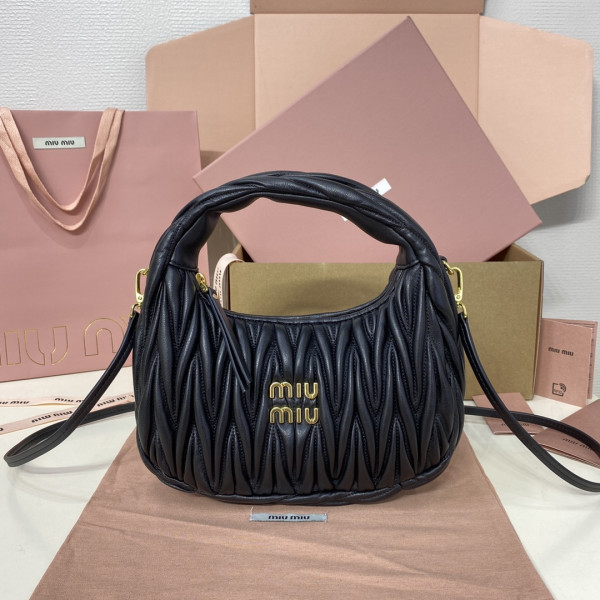 (image for) MIUMIU Wander matelassé nappa leather hobo bag