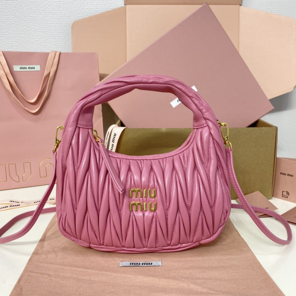 (image for) MIUMIU Wander matelassé nappa leather hobo bag