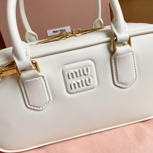 MIUMIU Arcadie leather bag-27X12X9Cm [5BB148] CELINE CHANEL ACCESSORIES LOEWE SHOES LOUIS VUITTON DIRO YSL OTHER BRAND HANDBAGS BALENCIAGA BOTTEGA VENETA GOYARD HERMES BURBERRY VALENTINO GUCCI FENDI MIUMIU CHLOE PRADA BVLGARI SUITCASE NEW ARRIVAL 
