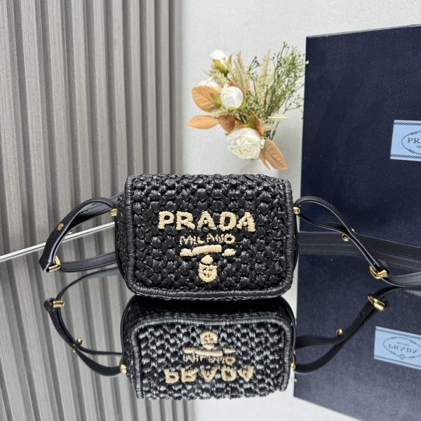 (image for) Prada Crochet and leather shoulder bag