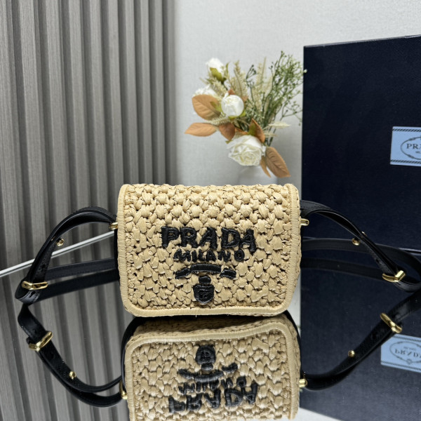(image for) Prada Crochet and leather shoulder bag