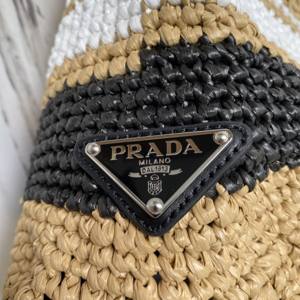 PRADA Crochet tote bag-48*34*16CM [1BG392-02] CELINE CHANEL ACCESSORIES LOEWE SHOES LOUIS VUITTON DIRO YSL OTHER BRAND HANDBAGS BALENCIAGA BOTTEGA VENETA GOYARD HERMES BURBERRY VALENTINO GUCCI FENDI MIUMIU CHLOE PRADA BVLGARI SUITCASE NEW ARRIVAL 