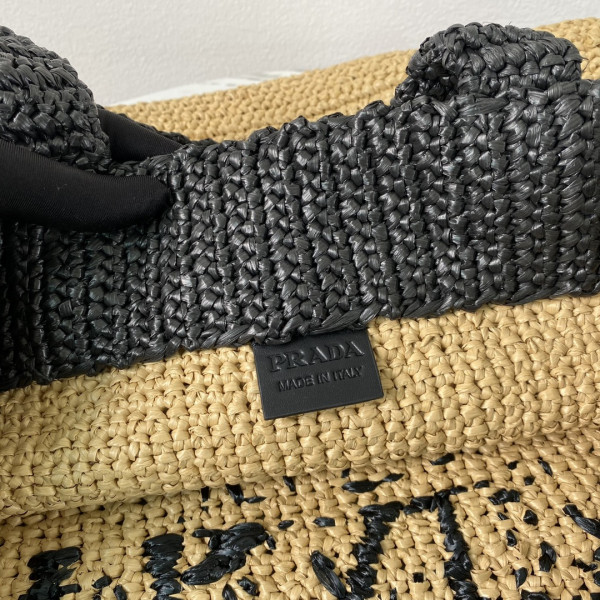 PRADA Crochet tote bag-48*34*16CM [1BG392-02] CELINE CHANEL ACCESSORIES LOEWE SHOES LOUIS VUITTON DIRO YSL OTHER BRAND HANDBAGS BALENCIAGA BOTTEGA VENETA GOYARD HERMES BURBERRY VALENTINO GUCCI FENDI MIUMIU CHLOE PRADA BVLGARI SUITCASE NEW ARRIVAL 
