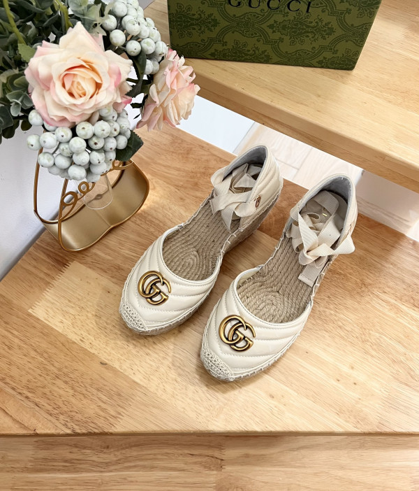 (image for) GUCCI LEATHER PLATFORM ESPADRILLE