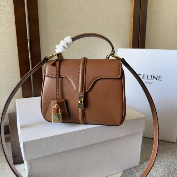 (image for) CELIN* MINI 16 IN SATINATED CALFSKIN-18.5*15.5*9cm