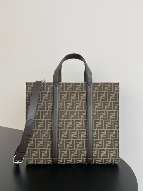 Fendi FF Jacquard Shopper-41*35*19cm (image for) Fendi FF Jacquard Shopper-41*35*19cm