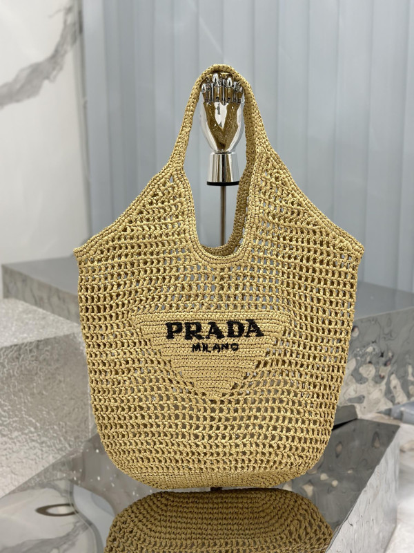 PRADA Crochet tote bag [C1TLT-074831] CELINE CHANEL ACCESSORIES LOEWE SHOES LOUIS VUITTON DIRO YSL OTHER BRAND HANDBAGS BALENCIAGA BOTTEGA VENETA GOYARD HERMES BURBERRY VALENTINO GUCCI FENDI MIUMIU CHLOE PRADA BVLGARI SUITCASE NEW ARRIVAL 