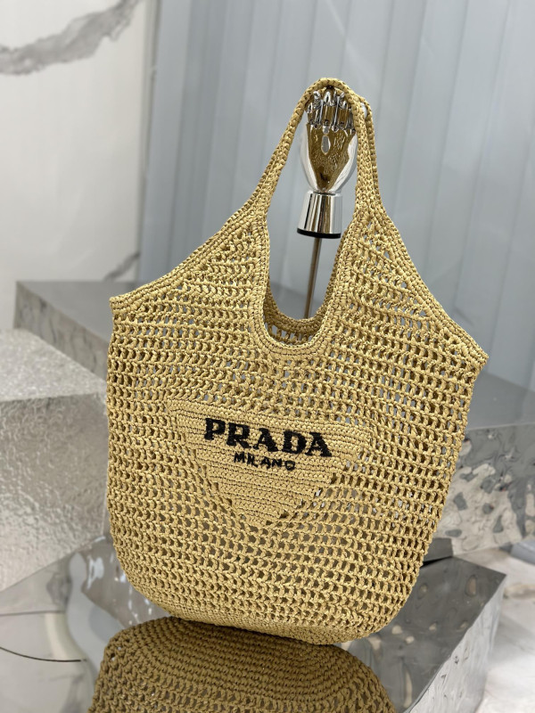 PRADA Crochet tote bag [C1TLT-074831] CELINE CHANEL ACCESSORIES LOEWE SHOES LOUIS VUITTON DIRO YSL OTHER BRAND HANDBAGS BALENCIAGA BOTTEGA VENETA GOYARD HERMES BURBERRY VALENTINO GUCCI FENDI MIUMIU CHLOE PRADA BVLGARI SUITCASE NEW ARRIVAL 
