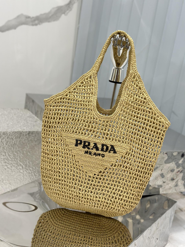 PRADA Crochet tote bag [C1TLT-074831] CELINE CHANEL ACCESSORIES LOEWE SHOES LOUIS VUITTON DIRO YSL OTHER BRAND HANDBAGS BALENCIAGA BOTTEGA VENETA GOYARD HERMES BURBERRY VALENTINO GUCCI FENDI MIUMIU CHLOE PRADA BVLGARI SUITCASE NEW ARRIVAL 